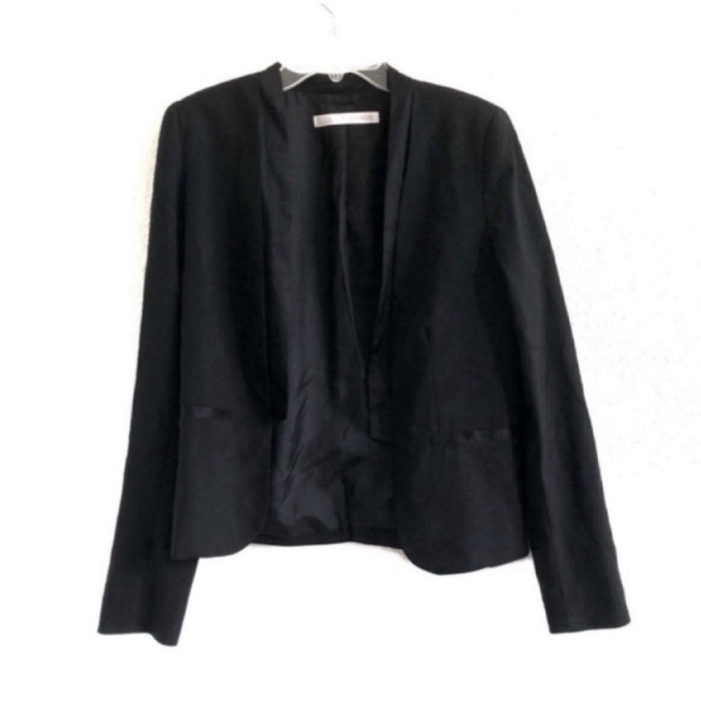 Ulla Johnson Black Open Front Lightweight Blazer Wool Silk